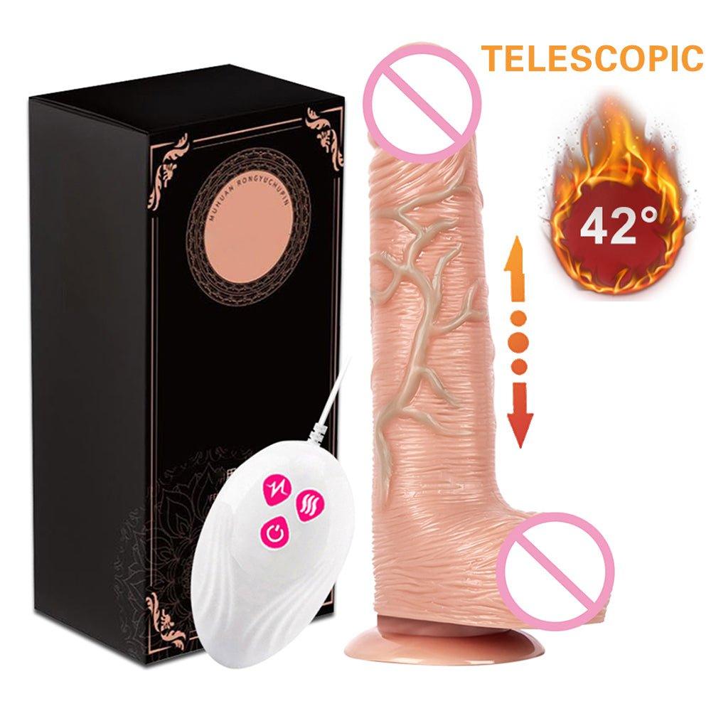 Telescopic Vibrating Thrusting Realistic Dildo