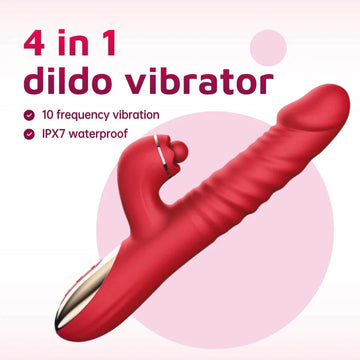 Thrusting Dildo Clitoral Stimulator Vibrator