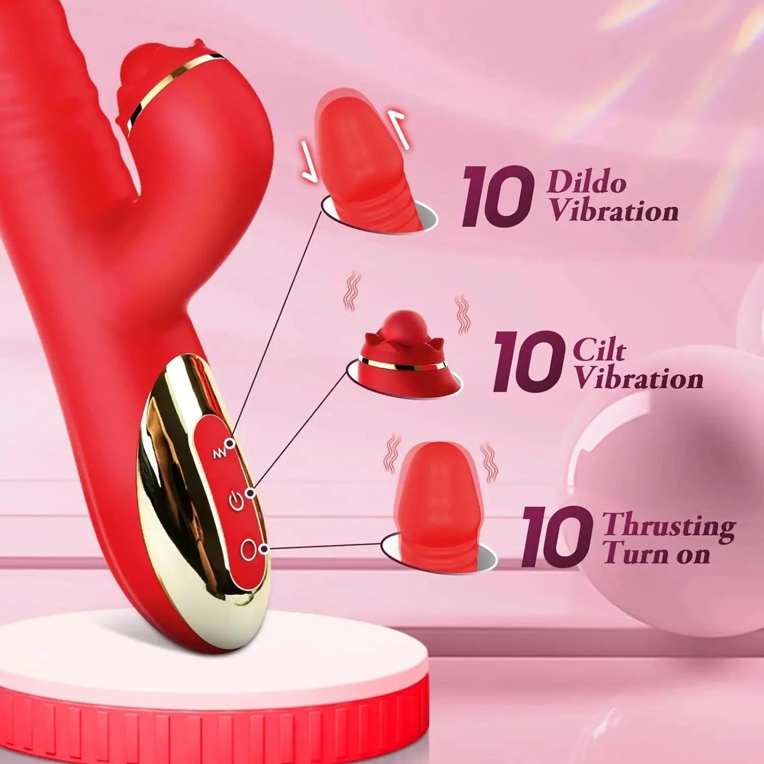 Thrusting Dildo Clitoral Stimulator Vibrator — view 4