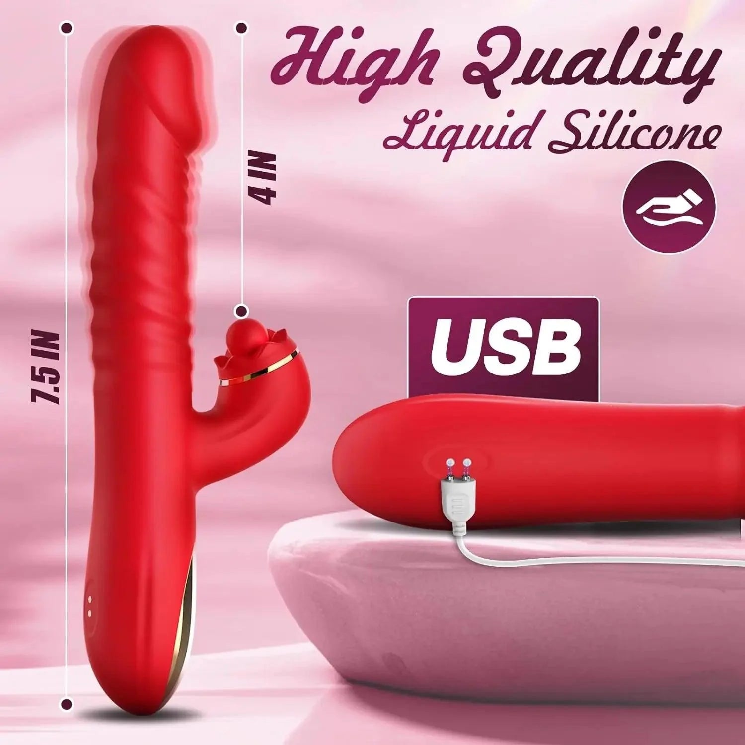 Thrusting Dildo Clitoral Stimulator Vibrator — view 3
