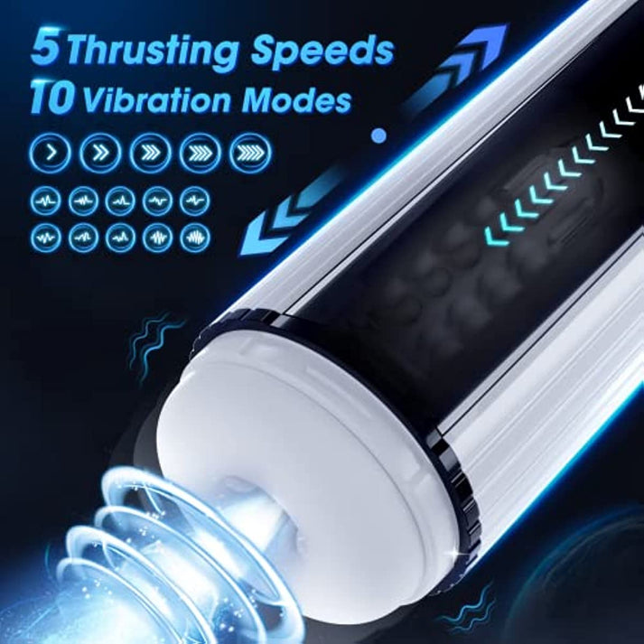 Thrusting & Vibrating Masturbator with Bullet - detail view