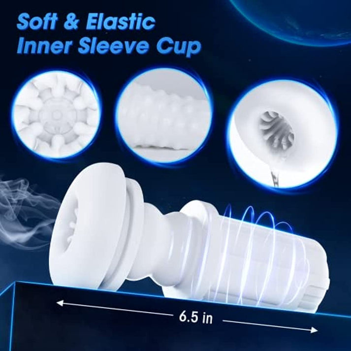 Thrusting & Vibrating Masturbator with Bullet - extra detail view