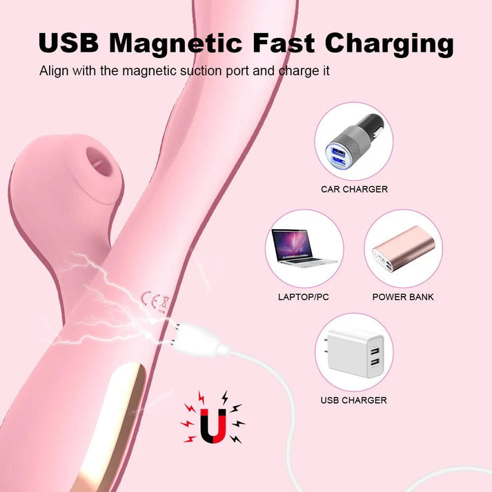 Vagina G-Spot Nipple Clitoris Stimulator Sucking Dildo Vibrator — view 6