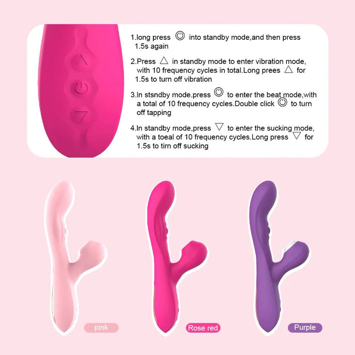 Vagina G-Spot Nipple Clitoris Stimulator Sucking Dildo Vibrator — view 4
